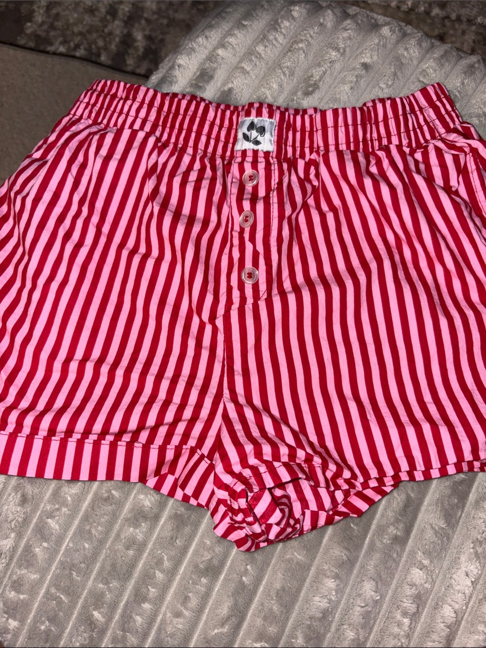 Pink & Red Striped Women  Shorts